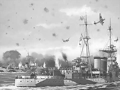 ataque de Stukas alemanes a los dos destructores britnicos HMS Sikh y HMS Zulu que resultarn hundidos