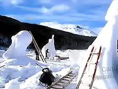 Escultura de nieve en Ushuaia, Tierra del Fuego