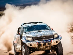 Spaniard Xavier Pons on a charge with his Ford Ranger in Bolivia.