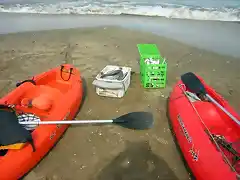 kayak en la costa