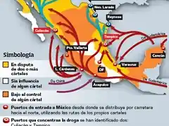 mapa del narcotrafico en mexico