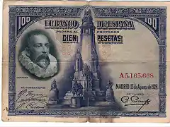 Cien pesetas del ao 1928