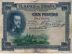 cien pesetas del año 1925