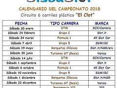 Calendario 2018 Circuito pl?stico El Clot Calendario 2018 Circuito pl?stico El Clot