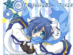 40239 - cat_ears chibi falling kaito musical_note solo stars vocaloid