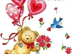 Besos.Oso y globos