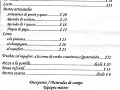 precios restaurante