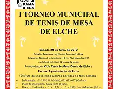 Cartel I Torneo Municipal de Elche