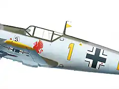 21. Bf 109E-4 'Yellow l' flown by Oberleutnant Gerhard Schopfel, Staffelkapitan of 9.JG 26 'Schlageter', August 1940