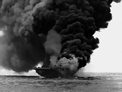 USS_Bunker_Hill_burning Oki