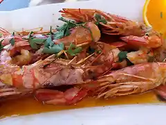 Langostinos a la naranja