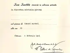 gabriela mistral vaticano 1946