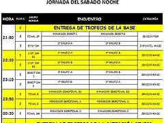 HORARIOS SABADO NOCHE