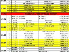 HORARIOS SABADO TARDE