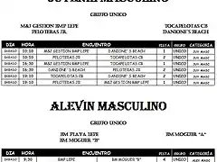 CALENDARIO JUVENIL Y ALEVIN MASCULINO