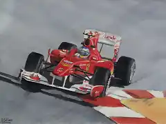 F1 Fernando Alonso Ferrari F10 GP Monaco 2010 38x28