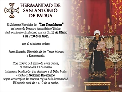 LOS TRECE MARTES Y SOLEMNE BESAMANOS DE SAN ANTONIO