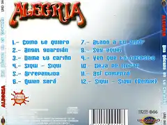 Alegria - Una Decada En Tu Corazon 1ra Edicion (2005) Trasera