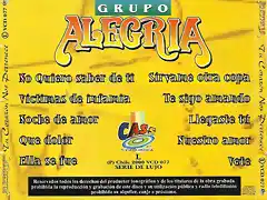 Alegria - Tu Corazon Nos Pertenece (2000) Trasera