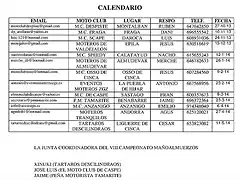 CALENDARIO VIII CAMPEONATO MA?OALMUERZOS