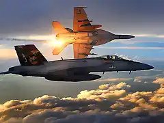 Dos FA-18 Super Hornets de patrulla en Afghanistan el 15 de diciembre de 2008