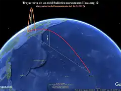 corea del norte lanzamiento hwasong 12 2017-5-14 trayectoria 3aaa