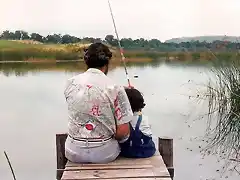 Papa y yo pescando