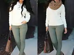 Moda joven Mujer Pantalones Vaqueros Musgo