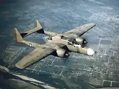 Northrop P-61 green airborne