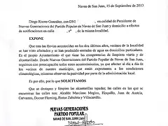 Carta registrada sin datos