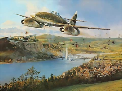 ataque al puente Ludendorff de los aviones a reaccin Me262 y bombarderos Arado AR 234 Blitz)