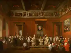 Consecration of Marchese Giovanni Carlo Molinari as Archbishop of Damascus by Pope Benedict XIV in 1756 in the Palazzo Quirinale, Rome