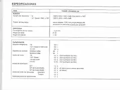 Especificaciones(capacidades)