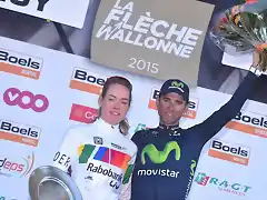 La_Fl?che_Wallonne_2015_winner_Anna_Van_Der_Breggen_and_Alejandro_Valverde