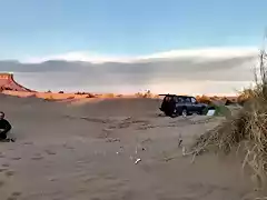 acampado en las dunas