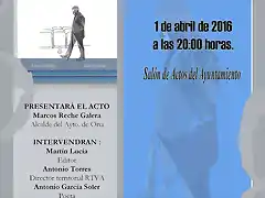 Cartel de la presentaci?n Otras  causas en Oria. 1 abril 2016