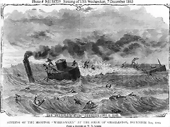 sinking of the monitor USS Weehawken, en el sitio de Charleston