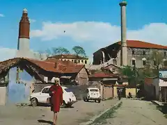 Skopje - Moschee und Uhrturm nach dem Erdbeben, 1963