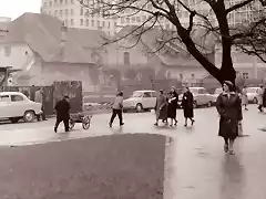 Ljubljana -  Abriss der Wohnh?user f?r den Bau des Metalka Wolkenkratzer,1960