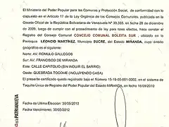 certificado del CC BOLEITA SUR