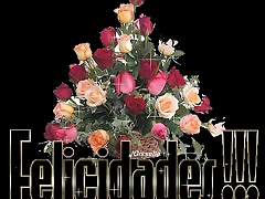 Felicidades en cesta de rosas Felicidades en cesta de rosas