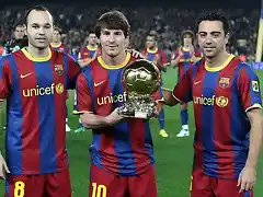 Messi-Iniesta y Xavi-vaya trio