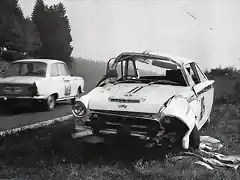 Ford Lotus Cortina - TdF'63 - Vinatier & Laureau - accident