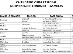 Calendario visita pastoral