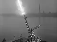 Ametralladora antiarea en Leningrado. 9 de octubre 1942