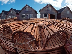 Fishing Huts and Lobster Traps, Prince Edward Island, Canada Fishing Huts and Lobster Traps, Prince Edward Island, Canada