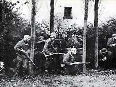 infantes alemanes durante los combates de la Bolsa de Oosterbeek.