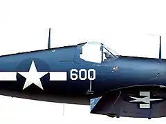 135. F4U-1D Corsair No.600 flown by 1Lt. Don Wilson of VMF-122, Peleliu, 1945