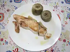 Filete de corvina con alcachofas