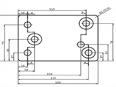 Cotas placa adaptacion DA